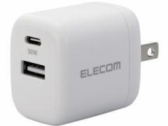 ELECOM GR AC[d/USB[d/USB PD/30W/USB-C1|[g/USB-A1|[g/XCOvO/zCg MPA-ACCP30WH