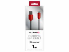 GA[WFC NISSAN CZXi NISMO CHARGE & SYNC USB CABLE FOR IPHONE RED NMUJ-LP1RD