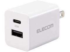 ELECOM GR AC[d/USB[d/USB PD/20W/USB-C1|[g/USB-A1|[g/XCOvO/zCg MPA-ACCP36WH