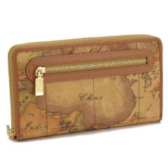 【新品】プリマクラッセ PRIMA CLASSE 財布 ラウンドファスナー 長財布 小銭入れ付 W028 6000 ベージュ系/マルチカラー 地図柄 gif-02w