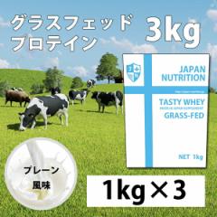 送料無料 グラスフェッド ホエイ3kg コスパ日本一挑戦 プレーン 無添加 国産 ホエイプロテイン 3kg テイスティホエイ プロテイン3キロ 筋