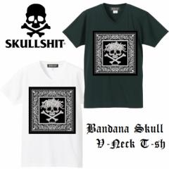 SKULLSHIT / XJVbguBandana Skull V-Neck T-shvsVc  VlbN hN o_i Y fB[X bNs  u