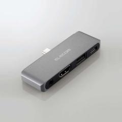 �h�b�L���O�X�e�[�V���� USB Type-C �n�u 4-in-1 PD 55W�o�� USB-C�~1 USB-A�~1 HDMI�~1 3.5mm4�ɃX�e���I�~�j�~1 �V���o�[ �G���R�� DST