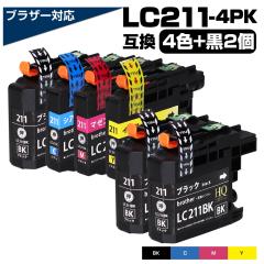 LC211-4PK 4FpbN+2 ݊CNJ[gbW  uU[v^[Ή LC211݊CN brother  Ήv^[FDCP-J968N DCP-