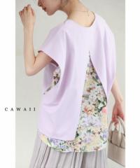 再入荷5月4日 麗かな花の世界を覗く重ね着風カットソートップス cawaii wkj00091 S~2L対応 春服 春物 夏服 夏物 ちょい袖 薄手 涼しい 大