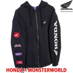HONDA�~MONSTER WORLD ZIP�p�[�J�[ A �u���b�N �T�C�h�|�P�b�g �t�[�h�t �h�J ���� ���юd�l�X�E�F�b�g���n �����Y ���f�B�[�X �z���_ �R