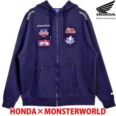 HONDA�~MONSTER WORLD ZIP�p�[�J�[ B �l�C�r�[ �T�C�h�|�P�b�g �t�[�h�t �X�[�p�[�J�u�h�J ���� �X�E�F�b�g���n �����Y ���f�B�[�X �z��