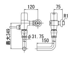 INAX/LIXIL�yCF-60U�z�藬�ʕقȂ��t���b�V���o���u ��ʗp(�ߐ��`) �ǋ����` �㐅�kIE�l