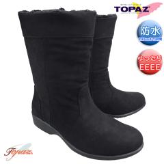 トパーズ ブーツ TZ4656 ブラック 23cm〜25cm レディース ミドルブーツ 防水ブーツ シューズ 婦人靴 防滑ソール ギュリップソール 4E ゆったり ワイド 幅広 滑りにくい 温かい 裏地ボア ファスナー付き TOPAZ ポイント還元 トパーズ ブーツ TZ4656 ブラック 23cm〜25cm レディース ミドルブーツ