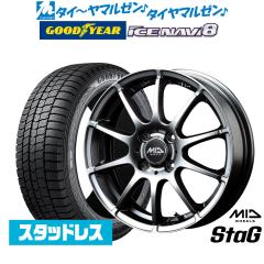 �y2025�N���zMID �z�C�[���Y �X�^�b�O 13�C���` 4.0J �O�b�h�C���[ ICE NAVI �A�C�X�i�r 8 ���{��  145/80R13 �X�^�b�h���X�^�C�� �z�C�[