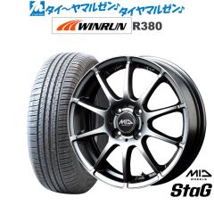 MID �z�C�[���Y �X�^�b�O 13�C���` 4.0J WINRUN �E�C������ R380 155/70R13 �T�}�[�^�C�� �z�C�[��4�{�Z�b�g