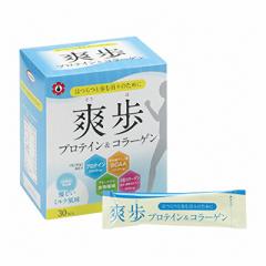 【日邦薬品工業】爽歩 (そうほ) プロテイン＆コラーゲン 30包入 優しいミルク風味