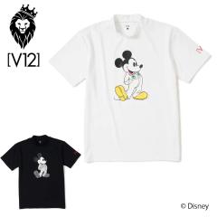 V12 ゴルフ メンズ モックネック 半袖 シャツ MICKEY MOCK