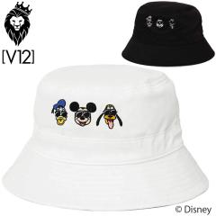 V12 ゴルフ × ディズニーコラボ 2025 バケットハット 刺繍 FACE HAT