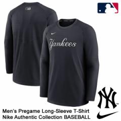 【即日発送】ナイキ（NIKE）　Tシャツ（長袖）　ニューヨーク・ヤンキース　Men’s PreGame Long Sleeve T-Shirt　MLB New York Yankees