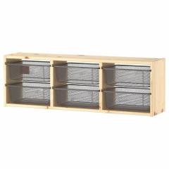 IKEA �C�P�A TROFAST �g���t�@�X�g �E�H�[�����[ ���C�g�z���C�g�X�e�C���p�C�� �_�[�N�O���[ 93x21x30cbig big09478200