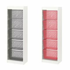 IKEA �C�P�A TROFAST �g���t�@�X�g ���[�R���r�l�[�V���� �z���C�g ���b�V���{�b�N�XM�T�C�Yx5�� 46x30x145cm v0034