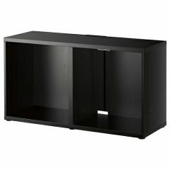 IKEAベスト黒のテレビ台 BESTÅ ベストー テレビ台 扉付き, ブラックブラウン/ラップヴィーケン