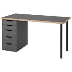 IKEA �C�P�A �f�X�N �O���[/�ؖڒ� �u���b�N 140�~60cm big89585381 LAGKAPTEN ���O�J�v�e��/ALEX �A���N�X