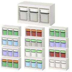 �y�Z�b�g���i�z IKEA �C�P�A ���[�R���r�l�[�V���� �z���C�g �{�b�N�XS�T�C�Yx3�� M�T�C�Yx3�� 99x44x56cm v0079 TROFAST �g���t�@�X�g 