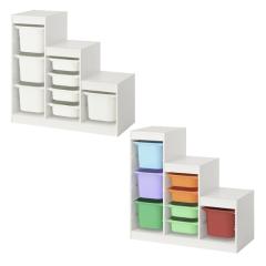 �y�Z�b�g���i�zIKEA �C�P�A ���[�R���r�l�[�V���� �z���C�g �{�b�N�XS�T�C�Yx4�� �{�b�N�XM�T�C�Yx4�� 99x44x95cm v0081 TROFAST �g���t