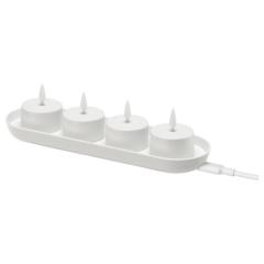 IKEA �C�P�A LED�e�B�[���C�g�L�b�g �`���[�W�g���C�t�� �z���C�g m70612775 SKATGAS �X�J�b�g�S�[�X