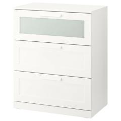 IKEA �C�P�A �`�F�X�g�i�����o���~3�j �z���C�g/�t���X�g�K���X 78x 46x95cm m10355415 BRIMNES �u�����l�X