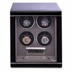 |[g h(Rapport LONDON) Formula Quad Watch Winder in a high gloss black finish.