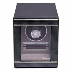 |[g h(Rapport LONDON) Formula Single Watch Winder in a high gloss Carbon Fibre finish.