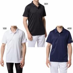 アシックス メンズ XL ポロシャツ 半袖 シンプル トップス フィットネス トレーニングウェア ホワイト 白 ブラック 黒 ネイビー 送料無料