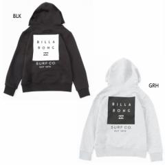 ビラボン ジュニア キッズ ロゴ セットアップ LOGO SET UP パーカー トップス プルオーバー 長袖 ブラック 黒 グレー 灰色 送料無料 BILL