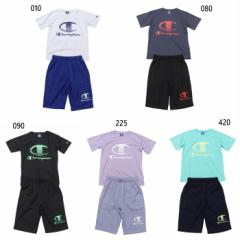 上下セット チャンピオン ジュニア キッズ Tシャツ ショーツ 半袖Tシャツ トップス ハーフパンツ ボトムス ホワイト 白 ブラック 黒 グレ