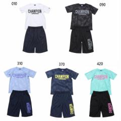 上下セット チャンピオン ジュニア キッズ Tシャツ アンド ショーツセット 半袖Tシャツ トップス ハーフパンツ ボトムス ホワイト 白 ブ