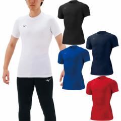 ミズノ メンズ バイオギア コンプレッションシャツ クルーネック アンダーウェア スポーツインナー トップス 半袖 UVカット 吸汗速乾 ト
