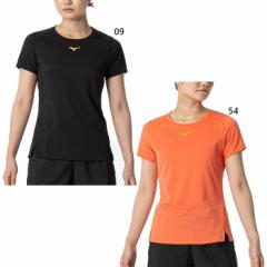 ミズノ レディース ドライエアロフローTシャツ ジョギング マラソン ランニングウェア トップス 吸汗速乾 汗処理 通気 ブラック 黒 送料