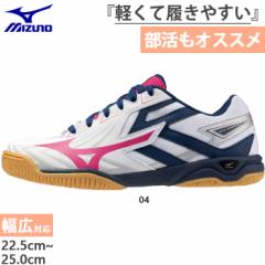 3E幅 ワイド 幅広 ミズノ レディース ウエーブカイザーブルク8 卓球シューズ ローカット ホワイト 白 送料無料 Mizuno 81GA2420