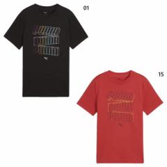 プーマ ジュニア キッズ ESS LOGO LAB HOG Tシャツ B 半袖Tシャツ トップス カジュアルウェア ブラック 黒 レッド 赤 送料無料 PUMA 6878