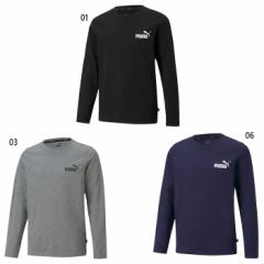 プーマ ジュニア キッズ エッセンシャルズ ESS NO.1 ロゴ 長袖 Tシャツ フィットネス トレーニングウェア 長袖 ブラック 黒 グレー 灰色 
