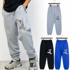 リアルビーボイス ジュニア キッズ アーミー ベア スウェット パンツ ARMY BEAR KIDS SWEAT PANTS スウェット ブラック 黒 グレー ブルー