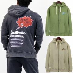 リアルビーボイス メンズ レディース サンキュー ピグメント ジップ パーカー THANK YOU PIGMENT ZIP PARKA トップス 長袖 ブラック 黒 