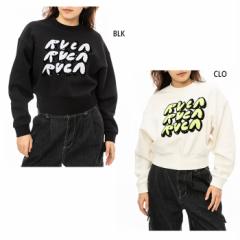 ルーカ レディース クラウディ クルー CLOUDY RVCA CREW トレーナー スウェット トップス ブラック 黒 ピンク 送料無料 RVCA VA BE044007