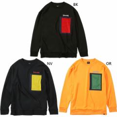 スポルディング メンズ レディース クルーネックスウェットシャツ メッシュポケット バスケットボールウェア トップス ブラック 黒 ネイ