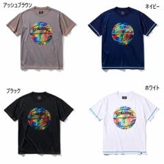 スポルディング メンズ レディース Tシャツ オプティカルレインボー バスケットボールウェア トップス 半袖Tシャツ ホワイト 白 ブラック