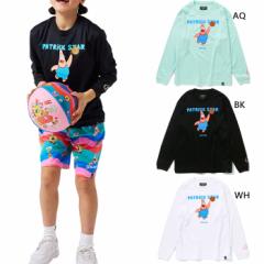 スポルディング ジュニア キッズ ロングスリーブTシャツ パトリック スター バスケットボールウェア トップス 長袖Tシャツ ホワイト 白 
