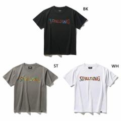 スポルディング ジュニア キッズ Tシャツ アフリカン バティック ロゴ バスケットボールウェア トップス 半袖Tシャツ ホワイト 白 ブラッ