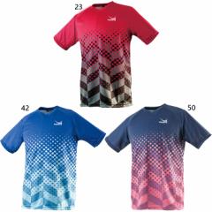 ヤサカ メンズ レディース ジュニア ドットグラデユニフォーム 卓球ウェア トップス 半袖Tシャツ ネイビー ブルー レッド 青 赤 送料無料