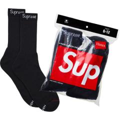 Supreme Hanes Crew Socks 4p black �V���v���[�� �w�C���Y �R���{ �\�b�N�X �C�� ��