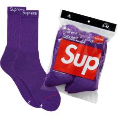 Supreme Hanes Crew Socks 4p purple �V���v���[�� �w�C���Y �R���{ �\�b�N�X �C�� ��