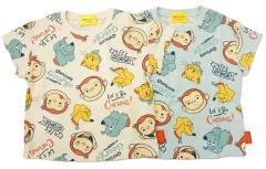 【メール便利用!送料込み】ナカタ UNIVERSALおさるのジョージ半袖Tシャツ総柄(ゆったり幅)SN3012SN8831綿100%