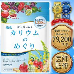 【医師監修】カリウム サプリ 塩化カリウム 1袋79200mg 60日分 6粒1320mg 360粒 カリウムのめぐり 食物酵素 ポリフェノール メリロート